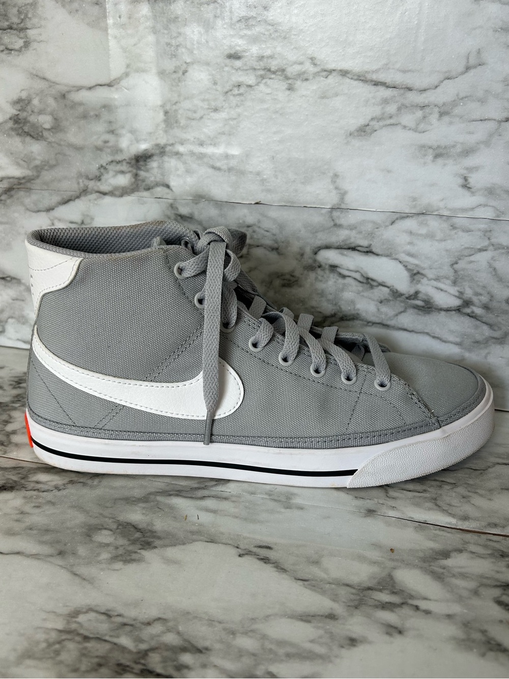 Nike | men’s size 8 women’s size 9.5 Court Legacy Canvas Mid US Wolf Grey/white - Picture 5 of 11